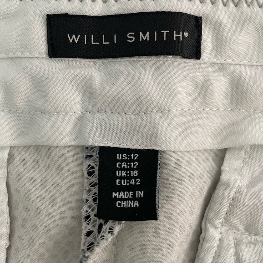 Willi Smith Navy‎ Tan Patterned Pants Size 12 Office Siren Corpcore - Picture 8 of 13